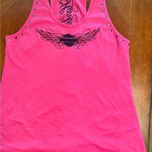 Pink Studded Tank Top